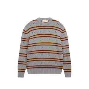 Marni Men Grey Cashmere Open-Knit Sweater